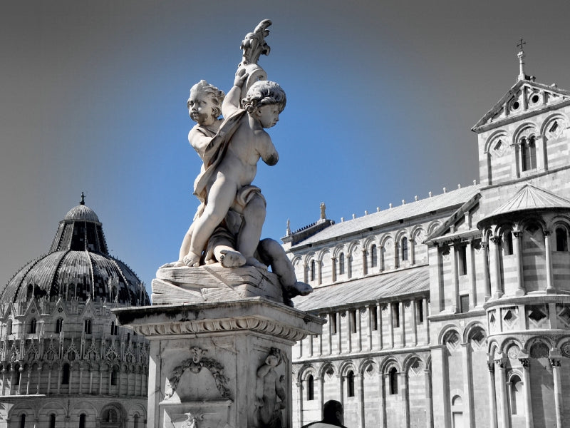 Statue auf dem "Platz der der Wunder" mit Baptisterium 1000 Teile Puzzle quer - CALVENDO Foto-Puzzle'