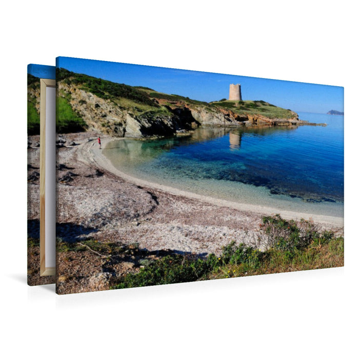 Premium Textil-Leinwand einsame Bucht mit Torre