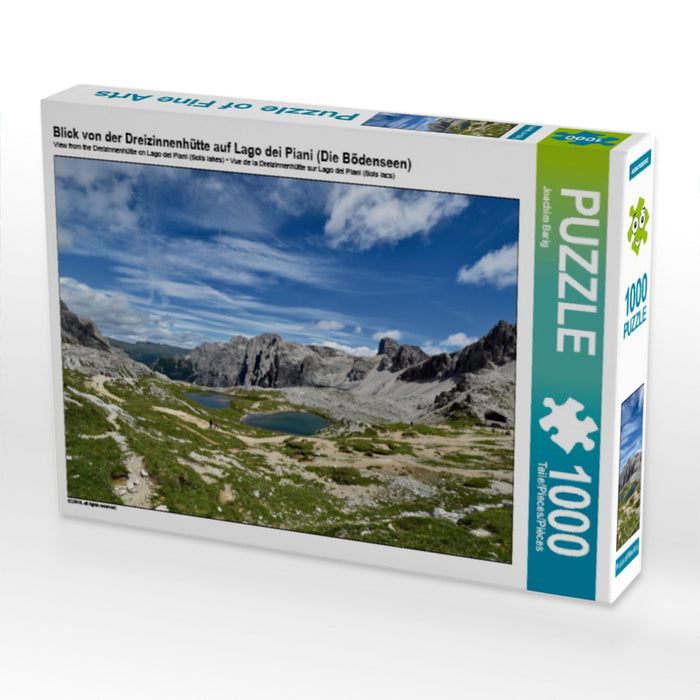Blick von der Dreizinnenhütte auf Lago dei Piani (Die Bödenseen) 1000 Teile Puzzle quer - CALVENDO Foto-Puzzle'