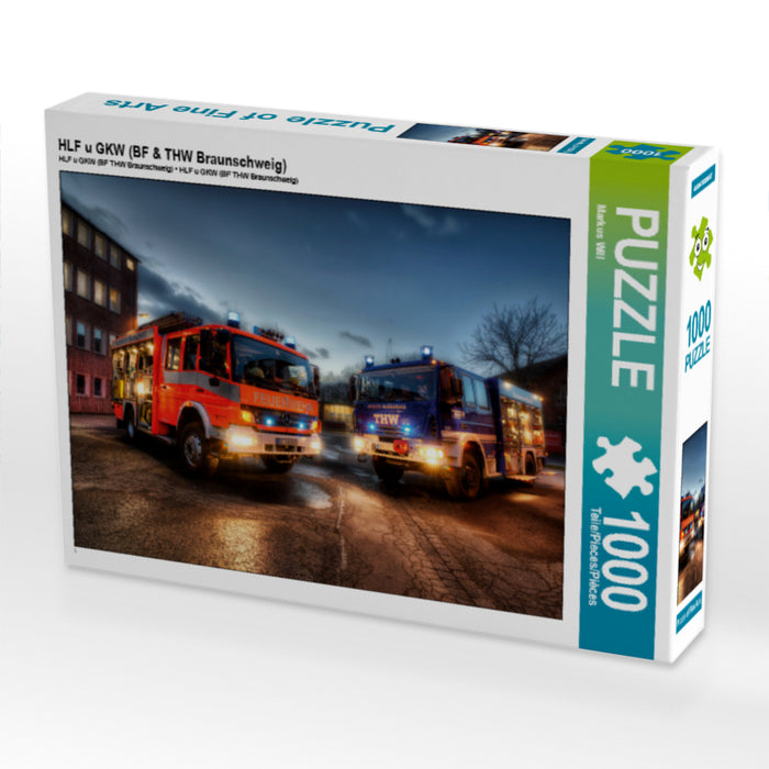 HLF u GKW (BF & THW Braunschweig) 1000 Teile Puzzle quer - CALVENDO Foto-Puzzle'