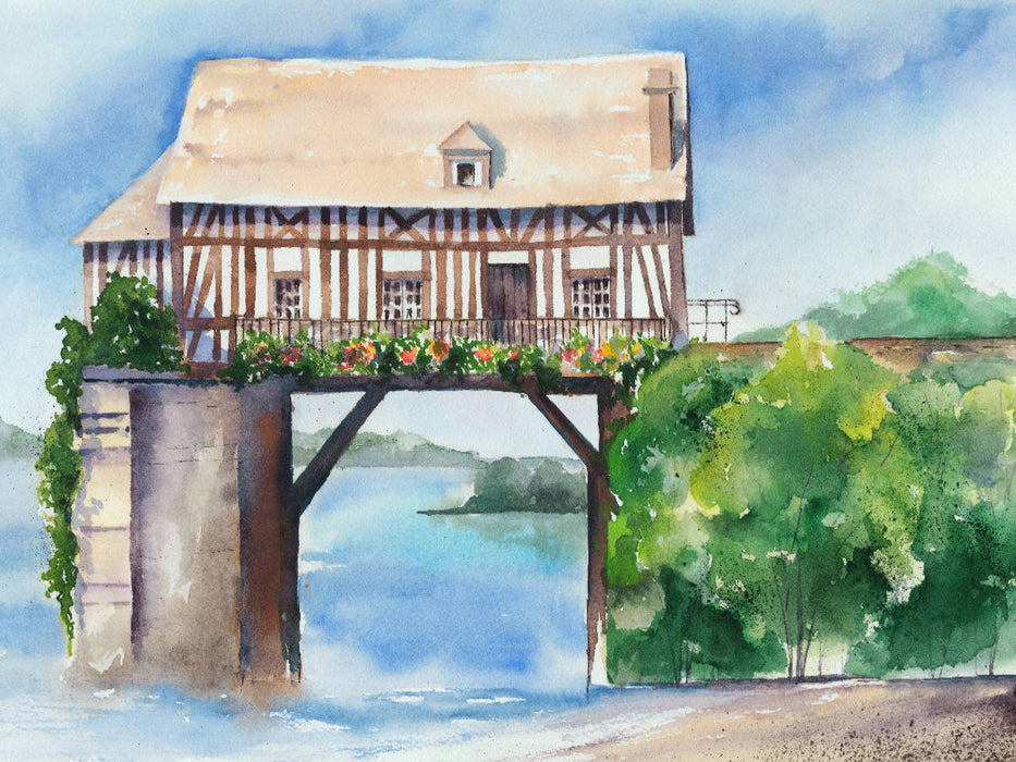 Mühle bei Vernon - CALVENDO Foto-Puzzle'