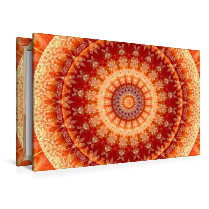 Premium Textil-Leinwand Mandala Lebensfreude
