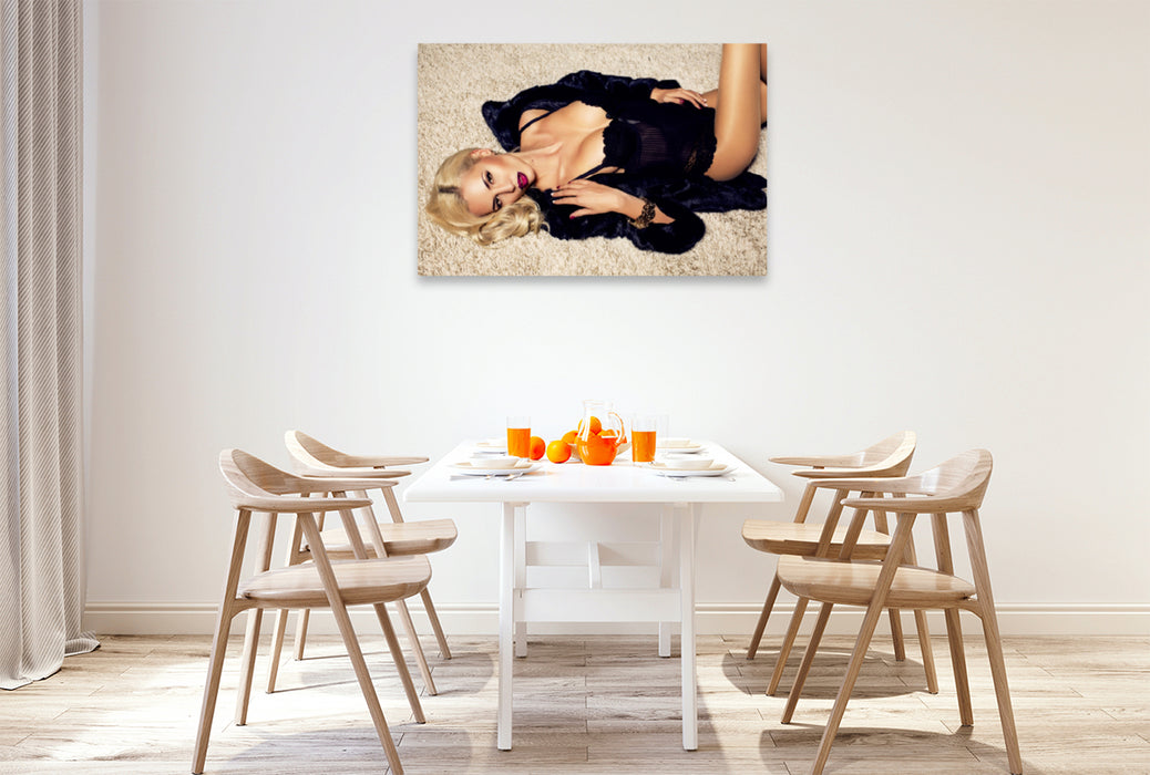 Premium Textil-Leinwand Premium Textil-Leinwand 120 cm x 80 cm quer Ein Motiv aus dem Kalender Erotik - Gladiatoren und Engel