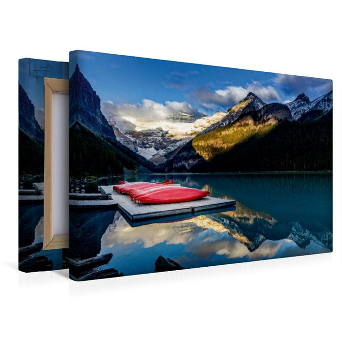 Toile textile haut de gamme Toile textile haut de gamme 120 cm x 80 cm paysage Lake Louise, Alberta 