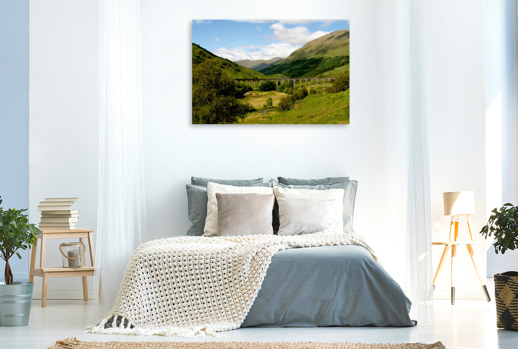 Toile textile haut de gamme Toile textile haut de gamme 120 cm x 80 cm paysage Viaduc de Glenfinnan - Loch Shiel 