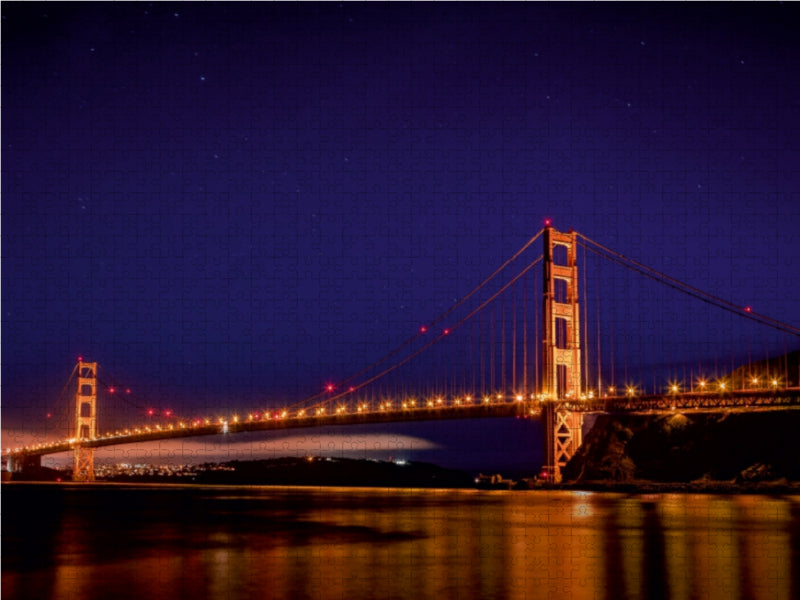 Golden Gate Bridge mit Sternenhimmel 1000 Teile Puzzle quer - CALVENDO Foto-Puzzle'