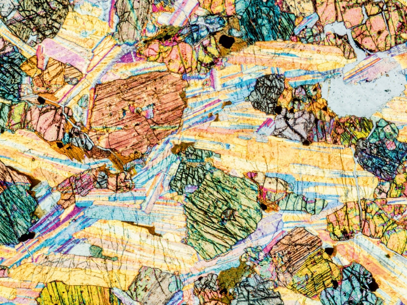 Gabbro Gestein Dünnschliff Mikroskop 1000 Teile Puzzle quer - CALVENDO Foto-Puzzle'