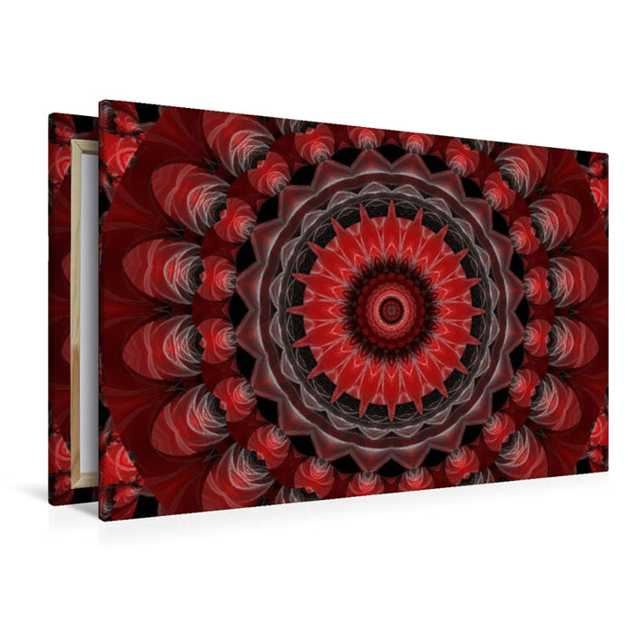 Premium Textil-Leinwand Mandala Leidenschaft rot