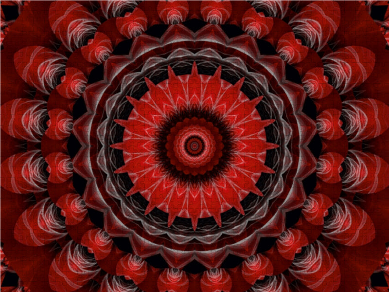 Mandala Leidenschaft rot 1000 Teile Puzzle quer - CALVENDO Foto-Puzzle'