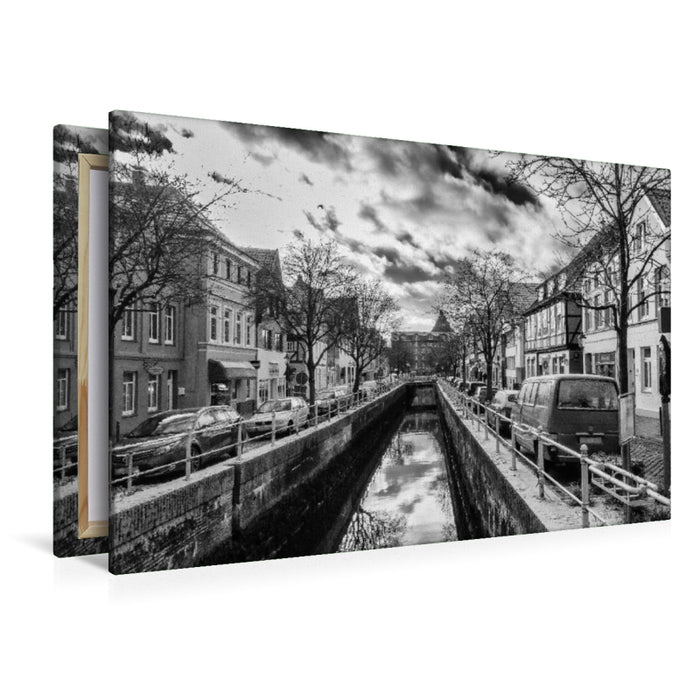 Premium Textil-Leinwand Das Fleth in der Kälte