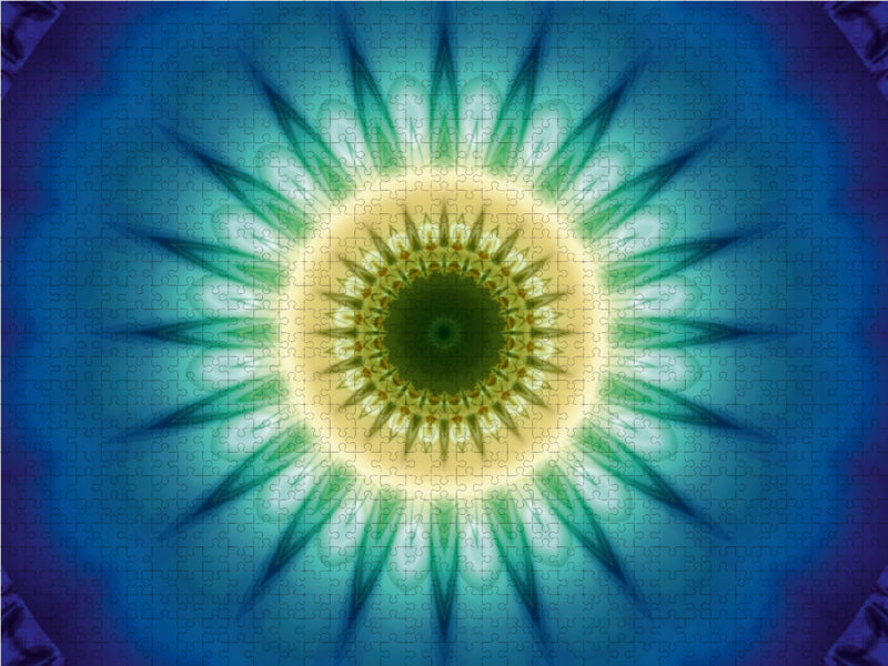 Mandala blaues Licht 1000 Teile Puzzle quer - CALVENDO Foto-Puzzle'