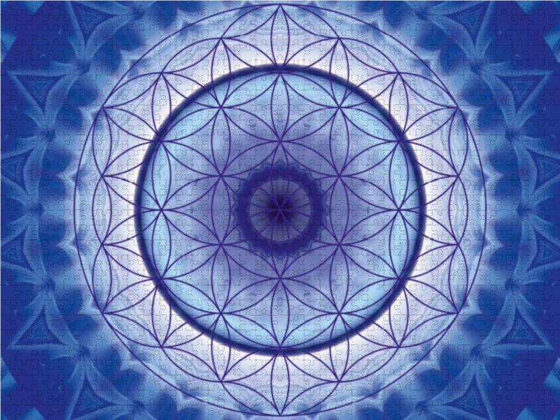 Mandala flower of life blue - CALVENDO photo puzzle 