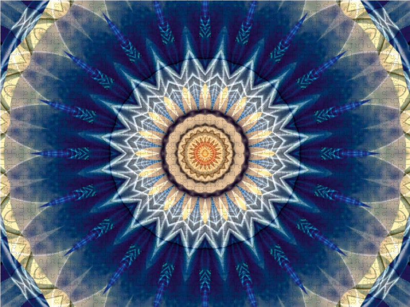 Mandala blau 1000 Teile Puzzle quer - CALVENDO Foto-Puzzle'