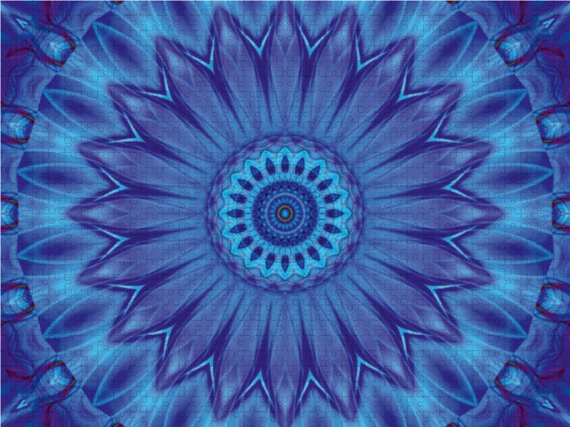 Mandala blaue Wasserblume 1000 Teile Puzzle quer - CALVENDO Foto-Puzzle'