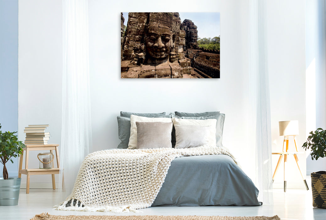 Premium Textil-Leinwand Premium Textil-Leinwand 120 cm x 80 cm quer Angkor Wat - Angkor Thom