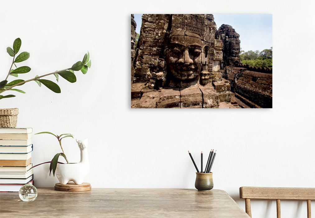 Premium Textil-Leinwand Premium Textil-Leinwand 120 cm x 80 cm quer Angkor Wat - Angkor Thom