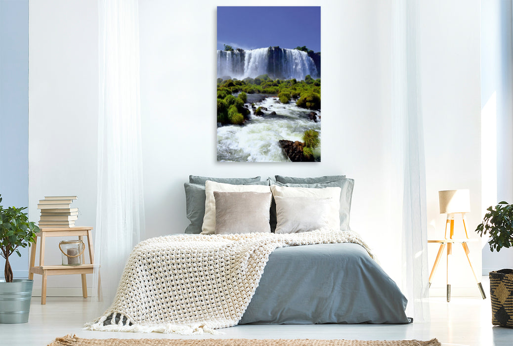 Premium Textil-Leinwand Premium Textil-Leinwand 80 cm x 120 cm  hoch Iguazu Wasserfälle