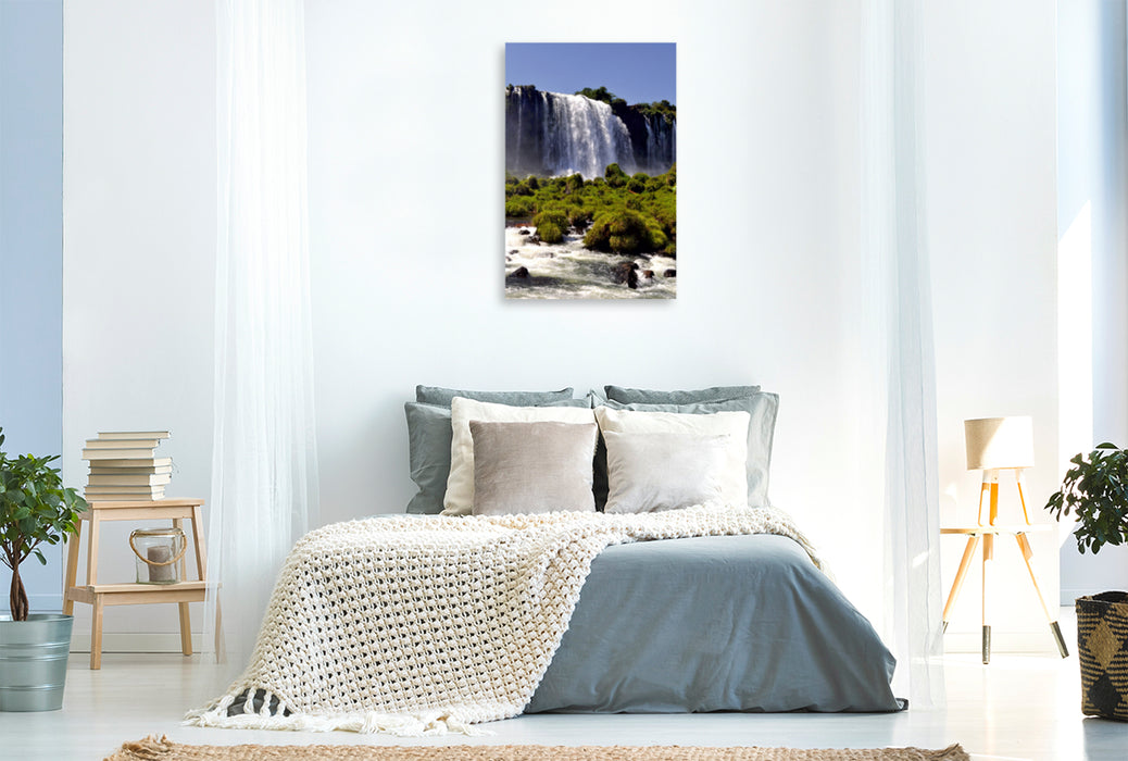 Premium Textil-Leinwand Premium Textil-Leinwand 60 cm x 90 cm hoch Iguazu Wasserfälle