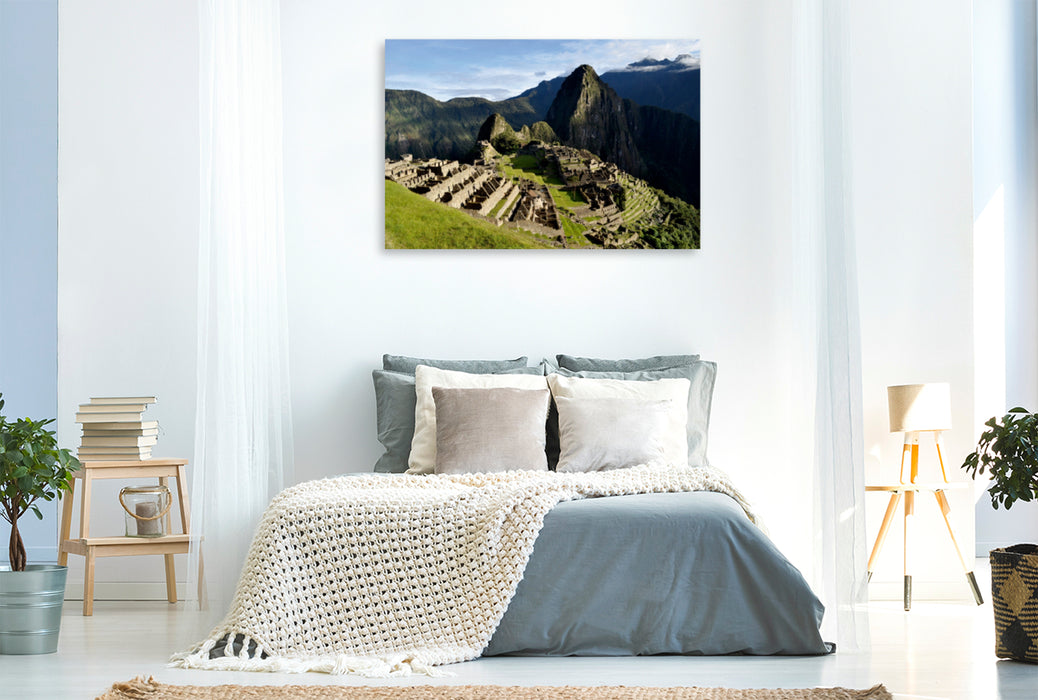 Toile textile premium Toile textile premium 120 cm x 80 cm paysage Machu Picchu - La cité inca au Pérou 