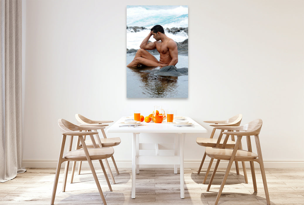 Premium Textil-Leinwand Premium Textil-Leinwand 80 cm x 120 cm  hoch Ein Motiv aus dem Kalender Strandboys 2023