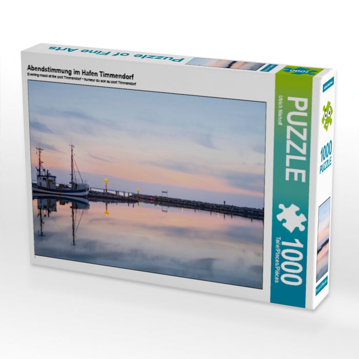 Ambiance nocturne dans le port de Timmendorf - Puzzle photo CALVENDO 