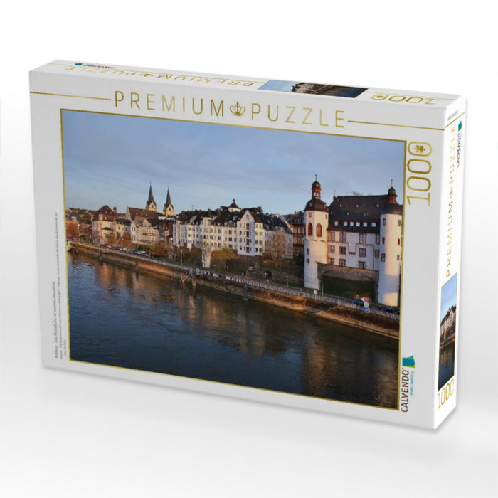 Koblenz - Das Altstadtufer im warmen Abendlicht. - CALVENDO Foto-Puzzle'
