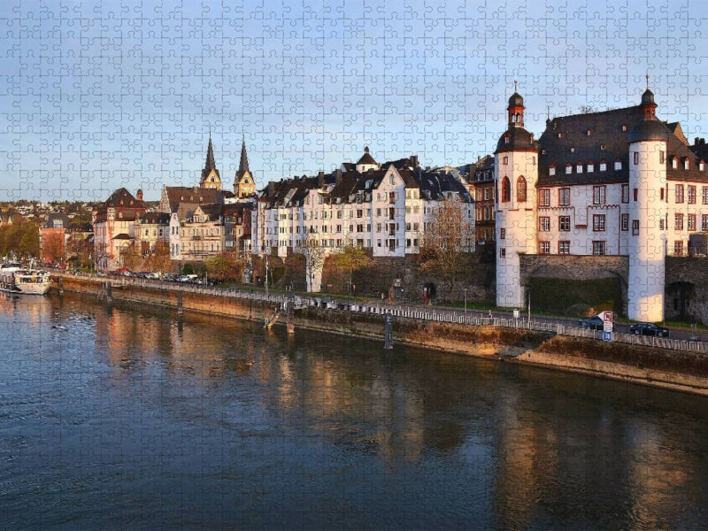 Koblenz - Das Altstadtufer im warmen Abendlicht. - CALVENDO Foto-Puzzle'