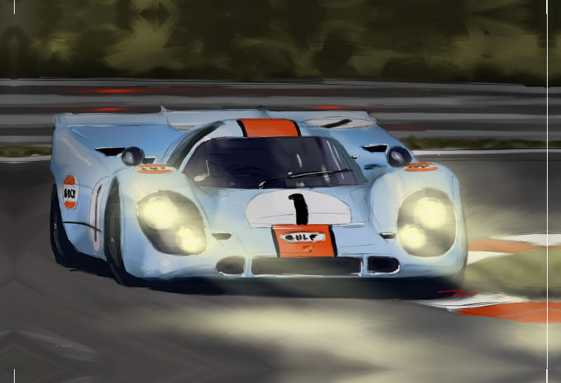 Premium Textil-Leinwand Porsche 917