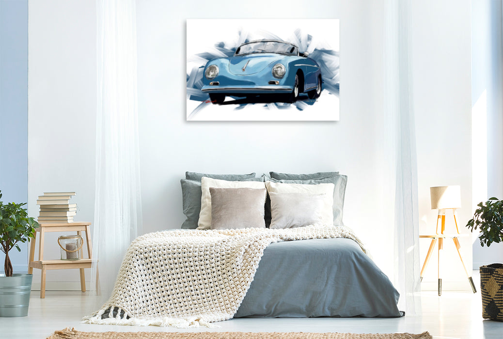 Toile textile premium Toile textile premium 120 cm x 80 cm paysage Porsche 356 Speedster 