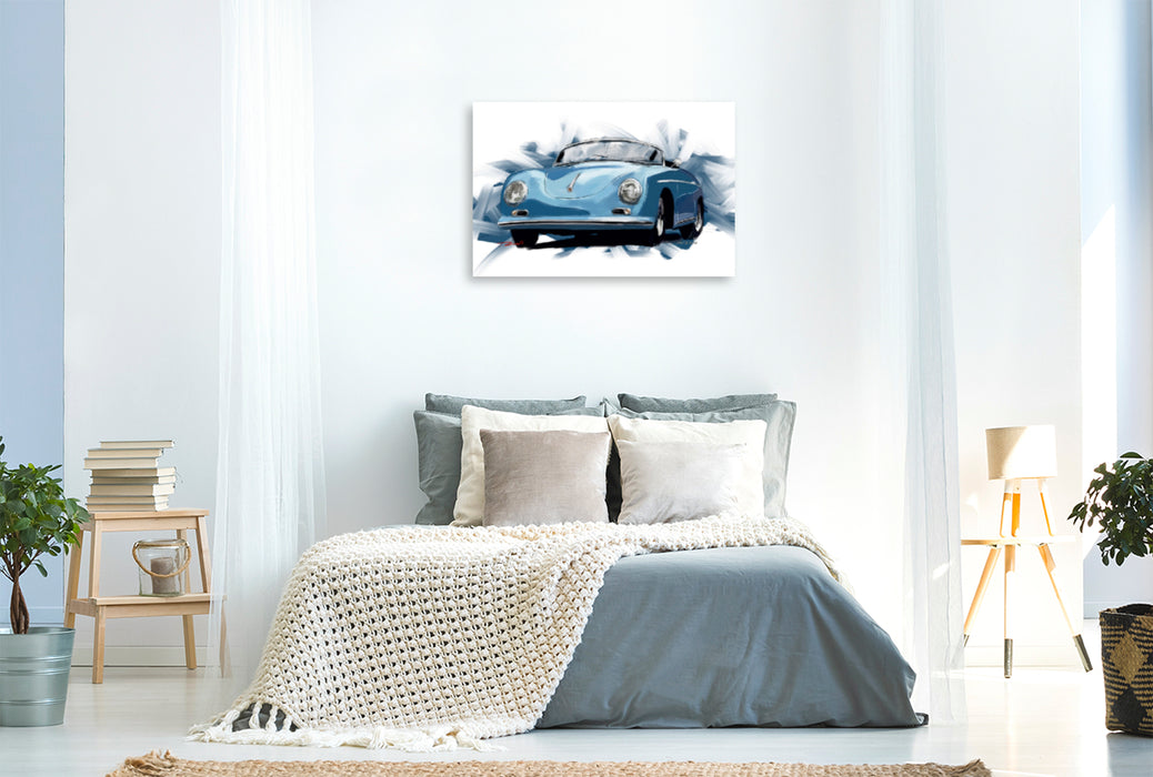 Toile textile premium Toile textile premium 120 cm x 80 cm paysage Porsche 356 Speedster 