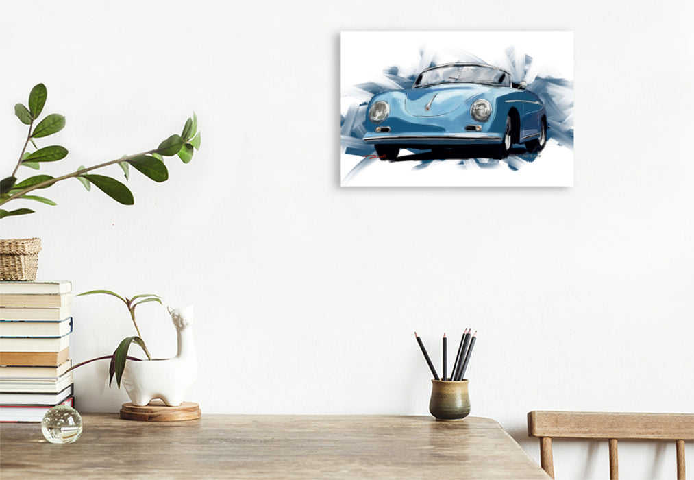 Toile textile premium Toile textile premium 120 cm x 80 cm paysage Porsche 356 Speedster 