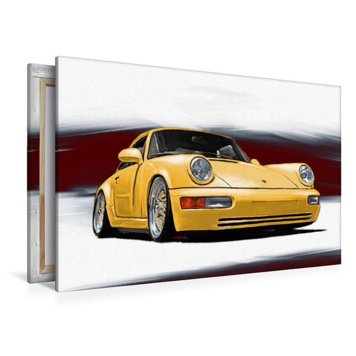 Toile textile premium Toile textile premium 120 cm x 80 cm paysage Porsche 911 / 964 