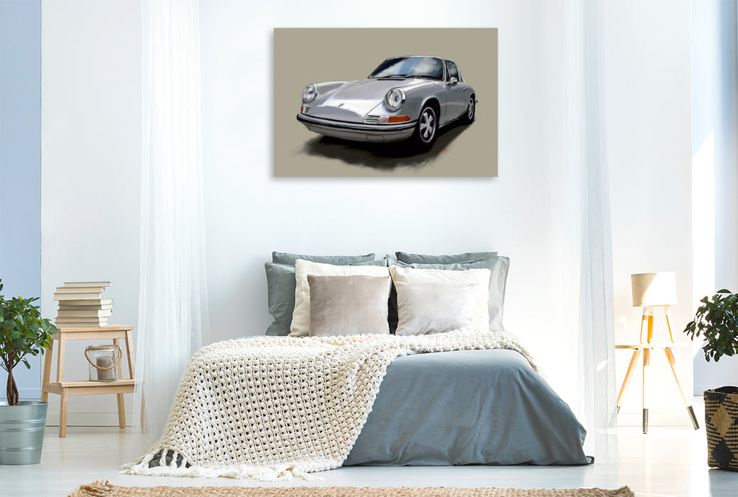 Premium Textil-Leinwand Premium Textil-Leinwand 120 cm x 80 cm quer Porsche 911 Targa