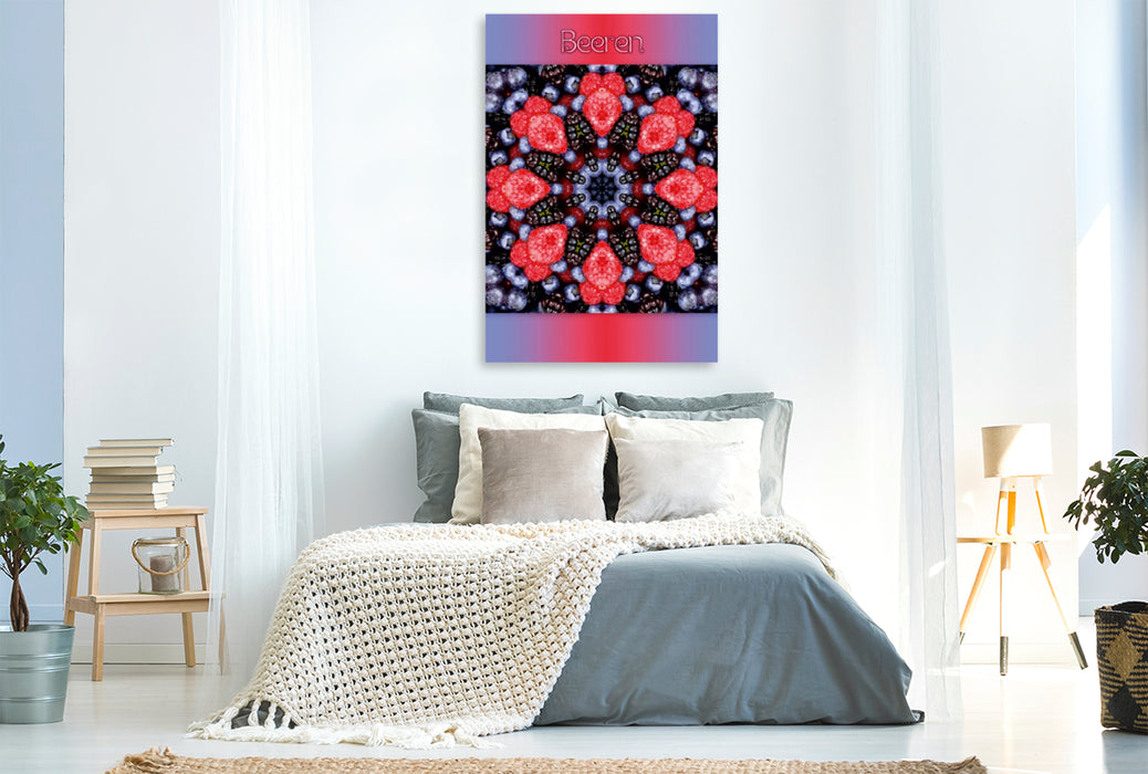 Premium Textil-Leinwand Premium Textil-Leinwand 80 cm x 120 cm  hoch Beeren Mandala