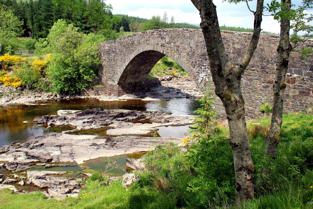 Premium Textil-Leinwand Brücke von Orchy