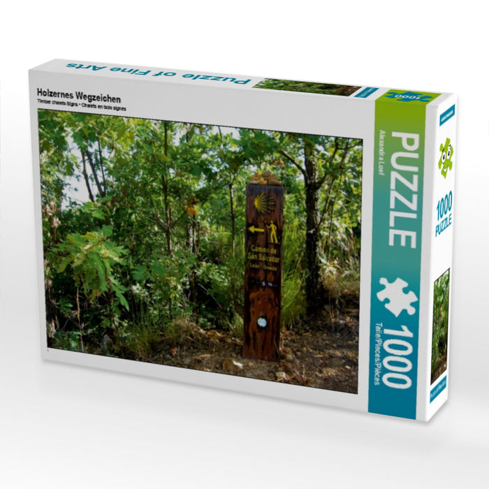 Holzernes Wegzeichen 1000 Teile Puzzle quer - CALVENDO Foto-Puzzle'