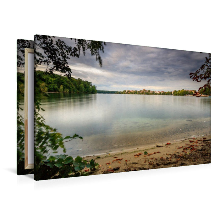 Premium Textil-Leinwand Straussee mit Blick auf Strausberg