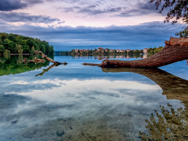 Straussee avec vue sur Strausberg - Puzzle photo CALVENDO 