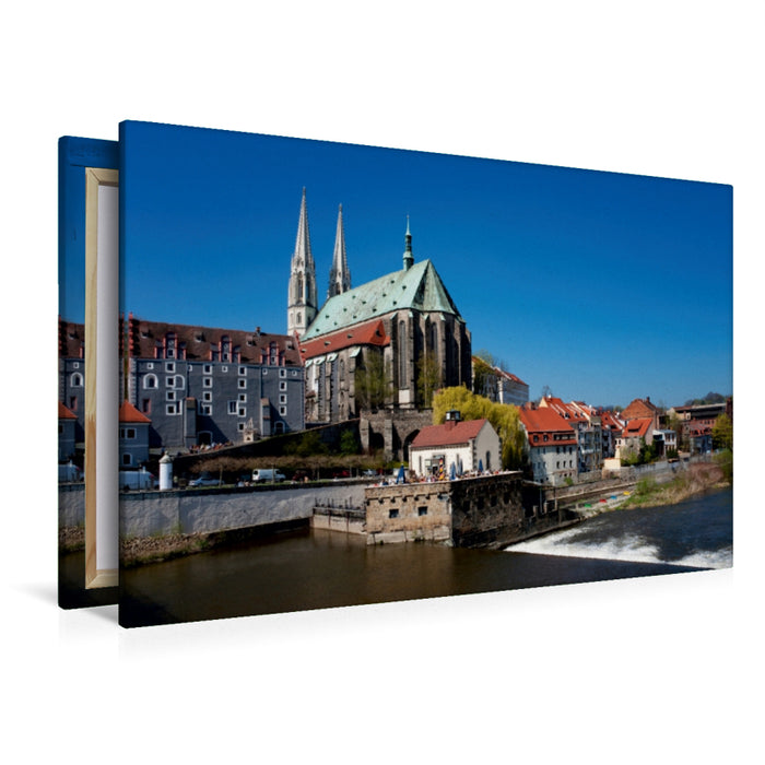 Toile textile haut de gamme Toile textile haut de gamme 120 cm x 80 cm paysage Église paroissiale Saint-Pierre-et-Paul, Görlitz