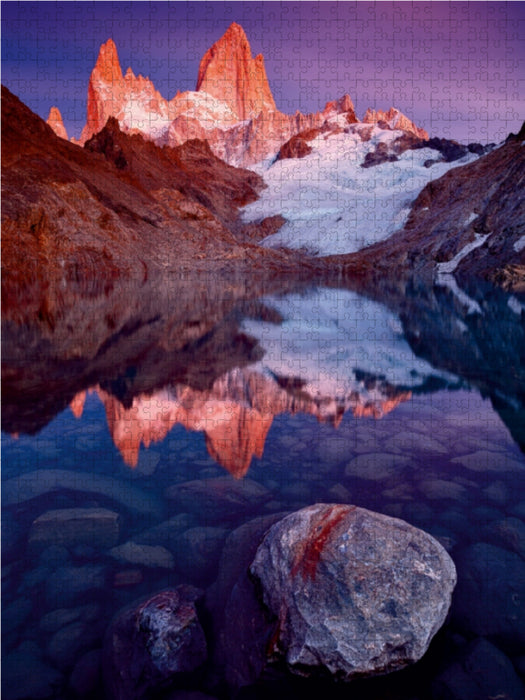Laguna de los Tres mit Fitz Roy, El Chaltén, Patagonien 1000 Teile Puzzle hoch - CALVENDO Foto-Puzzle'