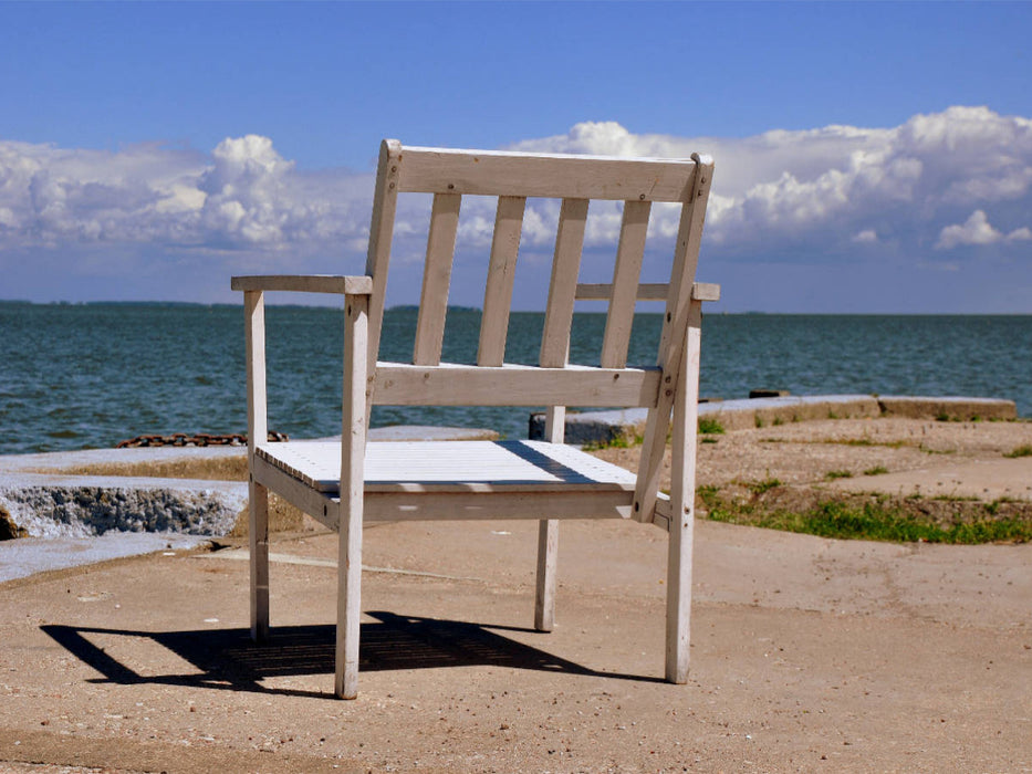 Ruhebank mit Meeresblick - CALVENDO Foto-Puzzle'