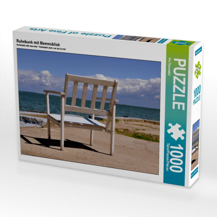 Ruhebank mit Meeresblick 1000 Teile Puzzle quer - CALVENDO Foto-Puzzle'