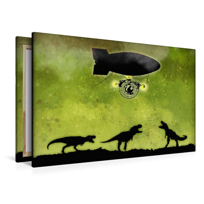Premium Textil-Leinwand Luftschiff Dinosaurier