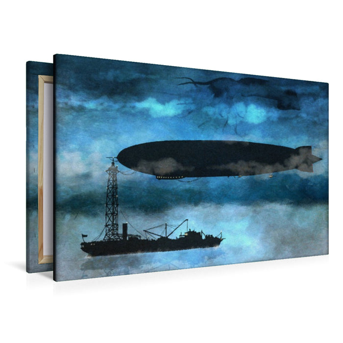 Premium Textil-Leinwand Luftschiff Tintenfisch