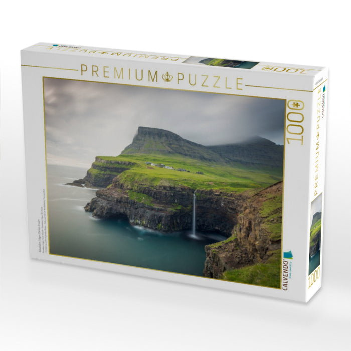 Gásadalur, Vágar, Färöer-Inseln - CALVENDO Foto-Puzzle'