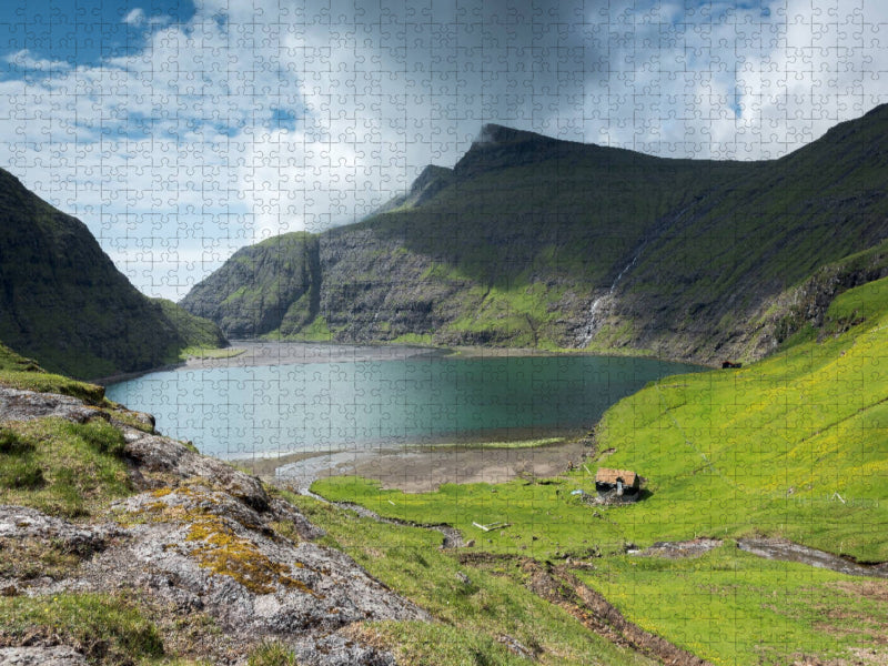 Saksun, Streymoy, Färöer-Inseln - CALVENDO Foto-Puzzle'