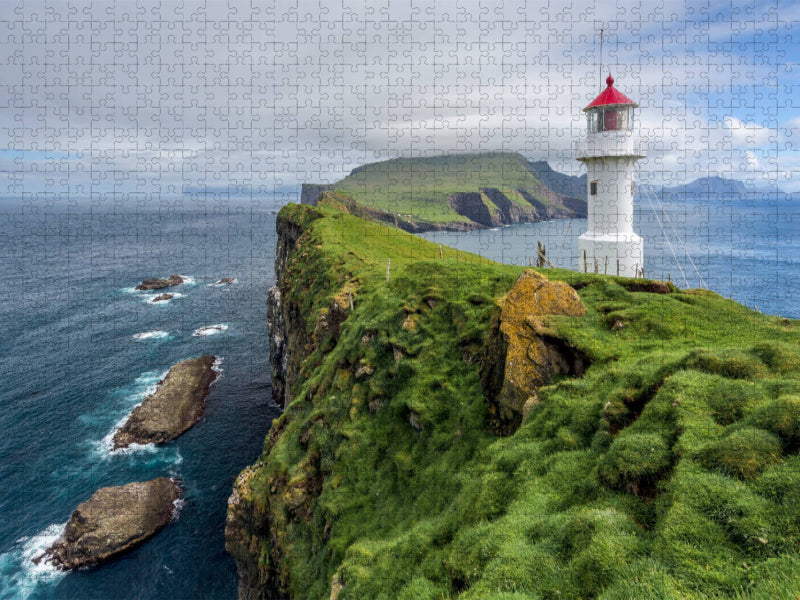 Leuchtturm, Mykines, Färöer-Inseln - CALVENDO Foto-Puzzle'
