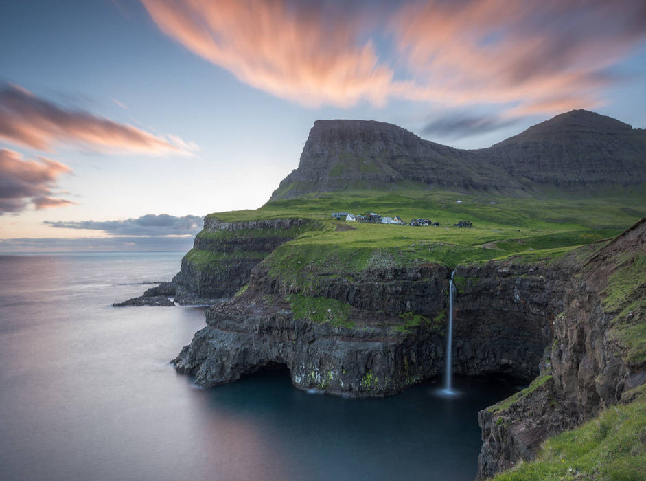 Gásadalur, Vágar, Färöer-Inseln - CALVENDO Foto-Puzzle'