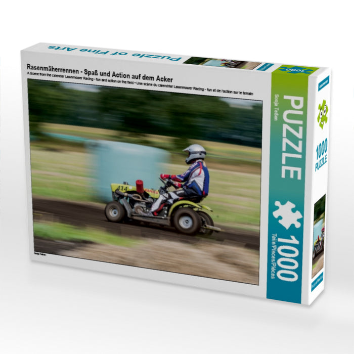 Rasenmäherrennen - Spaß und Action auf dem Acker 1000 Teile Puzzle quer - CALVENDO Foto-Puzzle'