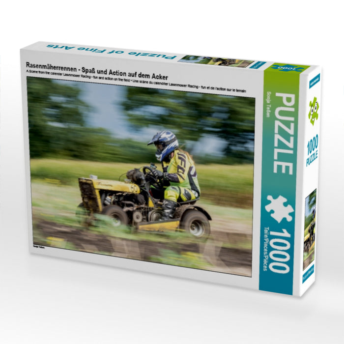 Rasenmäherrennen - Spaß und Action auf dem Acker 1000 Teile Puzzle quer - CALVENDO Foto-Puzzle'